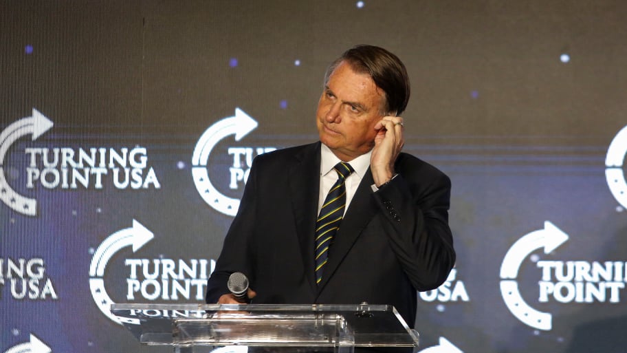 Former Brazilian President Jair Bolsonaro attends "Power of The People" event hosted by Turning Point USA at Trump National Doral Miami Resort in Doral, Florida, U.S., February 3, 2023.