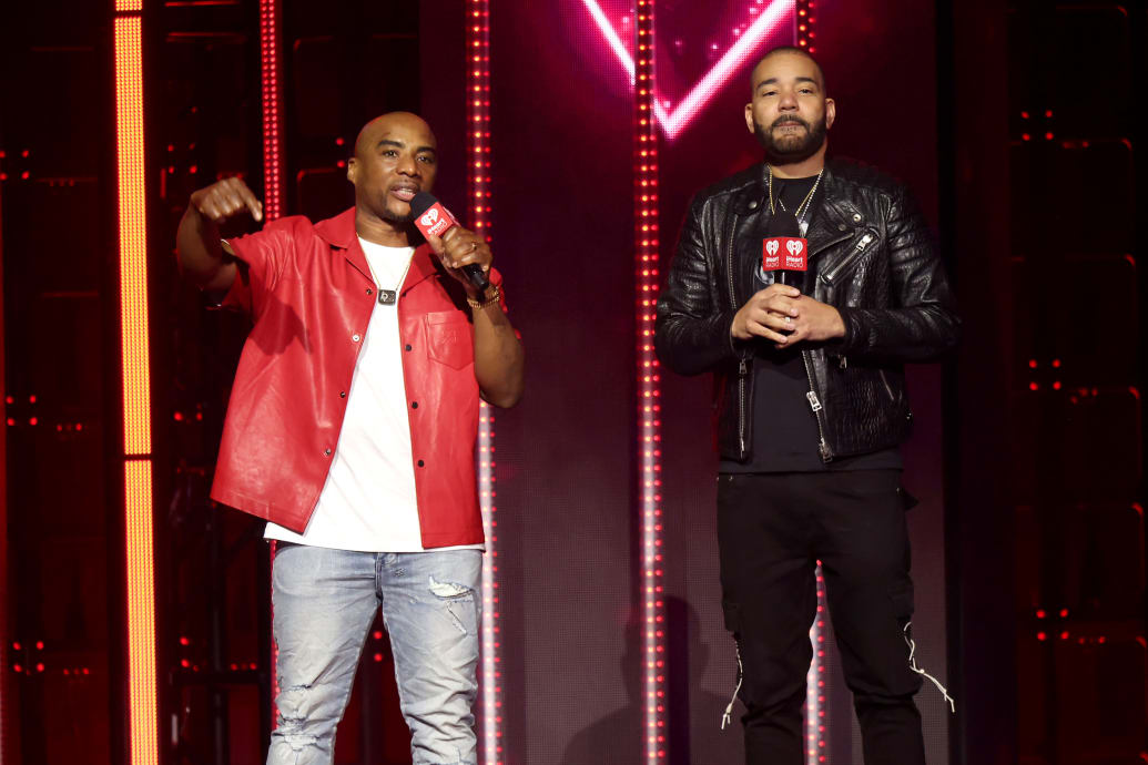 Charlamagne tha God and DJ Envy at the 2023 iHeartRadio Music Festival. 