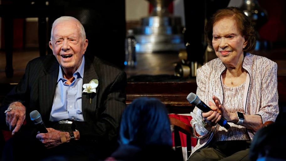 Former U.S. President Jimmy Carter and his wife, former first lady Rosalynn Carter.
