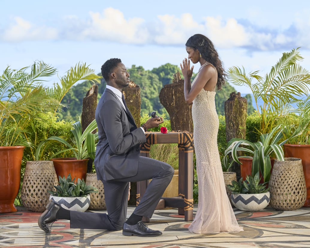 Photo still of Charity Lawson and Dotun in 'The Bachelorette'