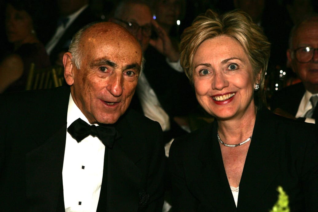 Photograph of Bernard Schwartz and Hillary Clinton