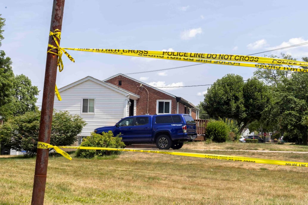 Thomas Matthew Crooks’ small brick home blocked off by police tape.