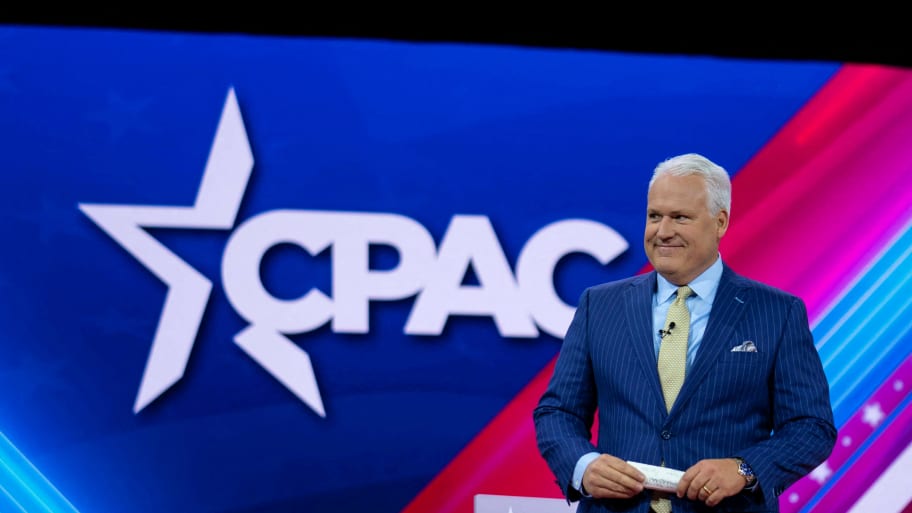 CPAC Chairman Matt Schlapp reacts during the Conservative Political Action Conference (CPAC) at Gaylord National Convention Center in National Harbor, M.D., U.S., March 2, 2023.