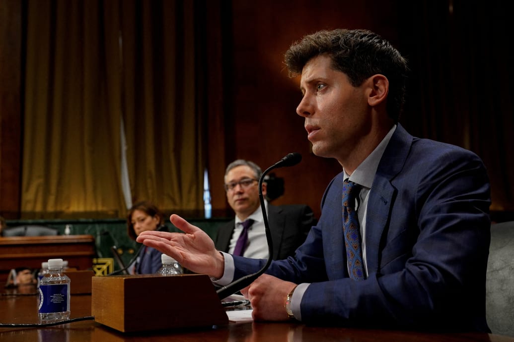 OpenAI CEO Sam Altman testifies before a Senate Judiciary Privacy, Technology & the Law Subcommittee hearing titled 'Oversight of A.I.: Rules for Artificial Intelligence' on Capitol Hill in Washington, U.S., May 16, 2023.