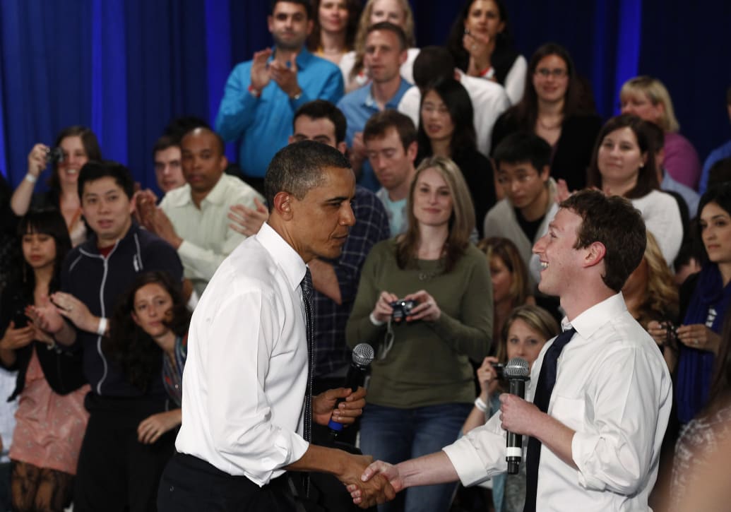 Barack Obama and Mark Zuckerberg