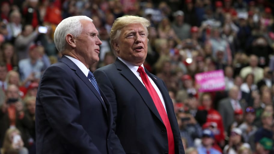 U.S. President Donald Trump and Vice President Mike Pence rally with supporters in Chattanooga, Tennessee, U.S. November 4, 2018.