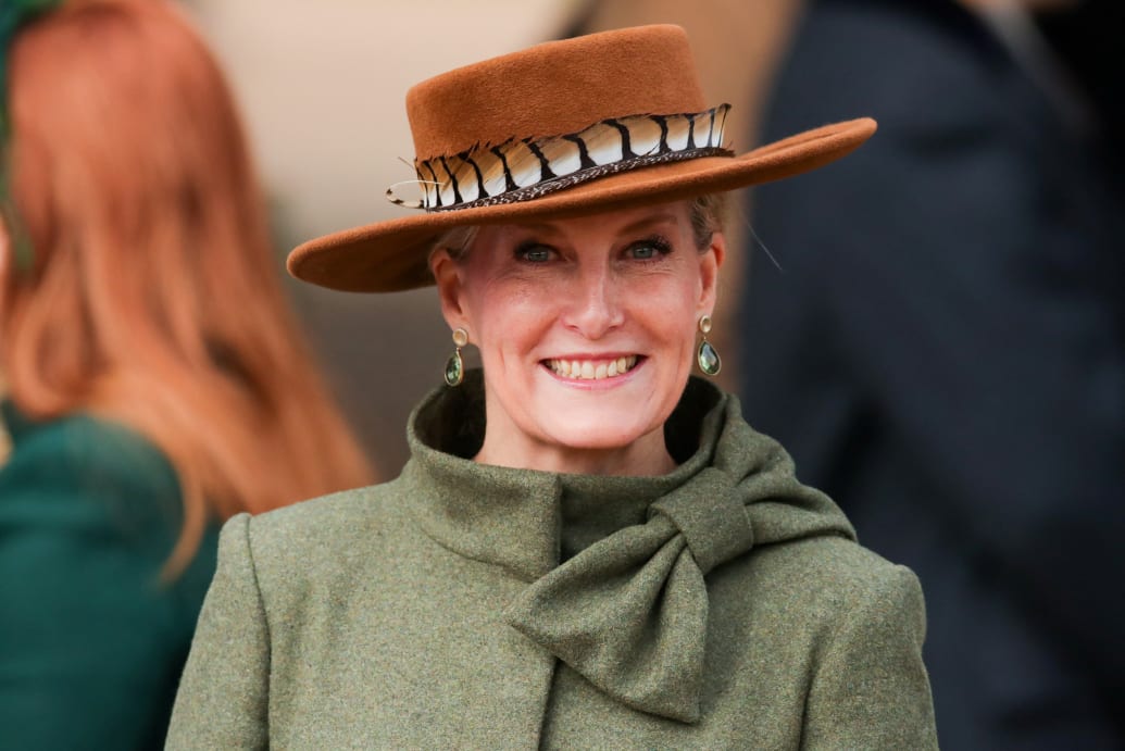 Sophie, Duchess of Edinburgh attends the Royal Family's Christmas Day service at St. Mary Magdalene's church, as the Royals take residence at the Sandringham estate in eastern England, Britain December 25, 2023.