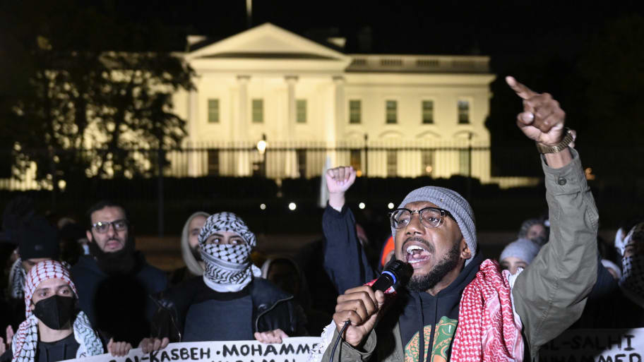 The Palestinian Youth Movement and Pro-Palestine protesters held a rally and a demonstration outside of the White House