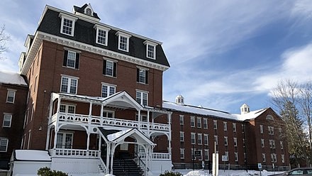 New Hampshire State Hospital in the snow.