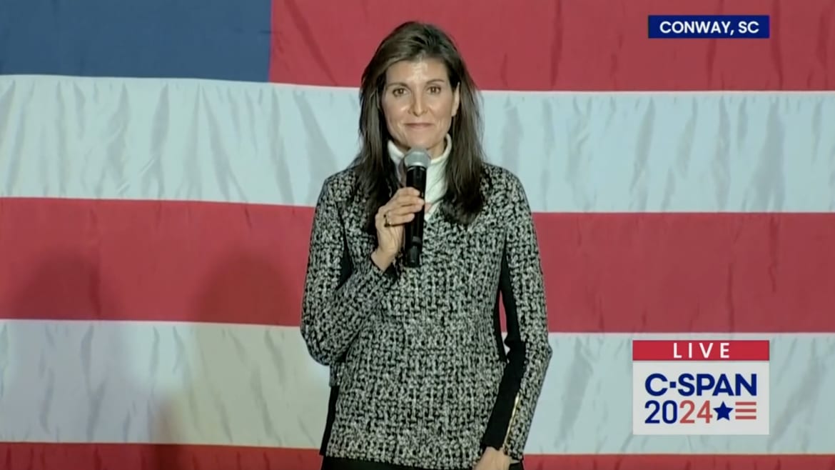 Nikki Haley Rally Interrupted by Furious ‘America First’ Heckler