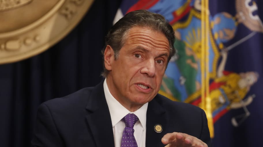 New York Governor Andrew Cuomo speaks during a press conference about the state's response to the coronavirus (COVID-19) pandemic on April 19, 2021 in New York City. 