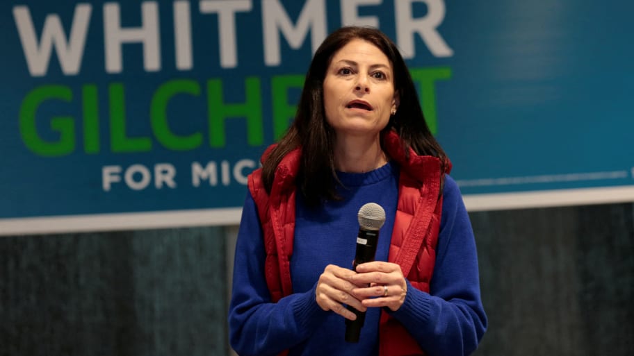 Michigan Attorney General Dana Nessel addresses supporters during a campaign stop at the IBEW Local 58 union hall in Detroit,  Michigan, U.S. November 5, 2022.