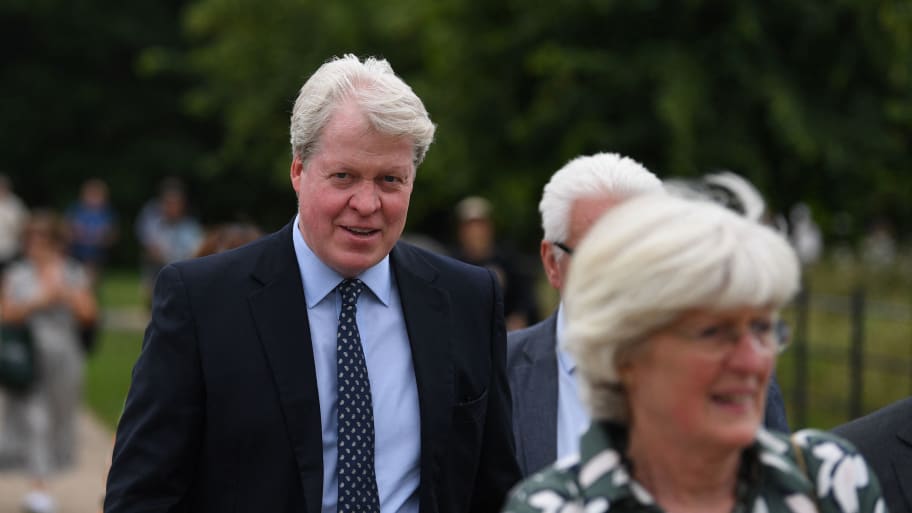 Charles Spencer, brother of Britain’s Princess Diana, arrives at Kensington Palace for the unveiling of a new statue to his sister on what have been Princess Diana's 60th birthday in London on July 1, 2021.