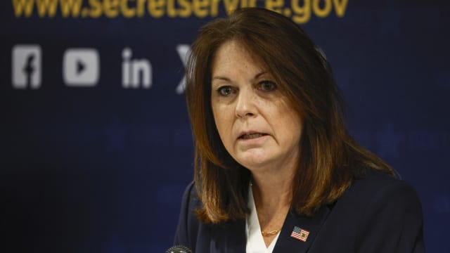 United States Secret Service Director Kimberly Cheatle speaks during a press conference at the Secret Service's Chicago Field Office on June 4 2024 in Chicago, Illinois, ahead of the 2024 Democratic and Republican National Conventions.