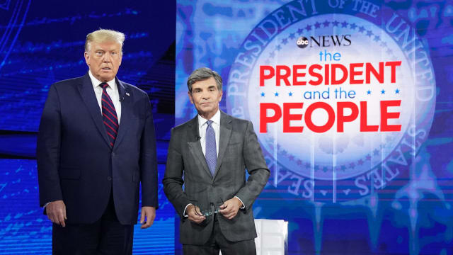 Donald Trump and George Stephanopoulos.