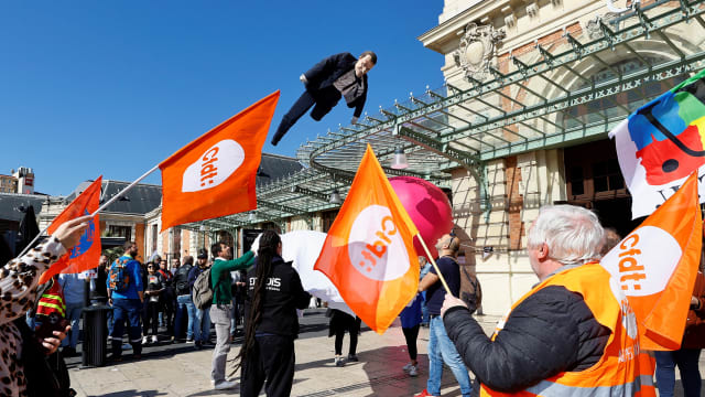 Strikes against pension reform in France.