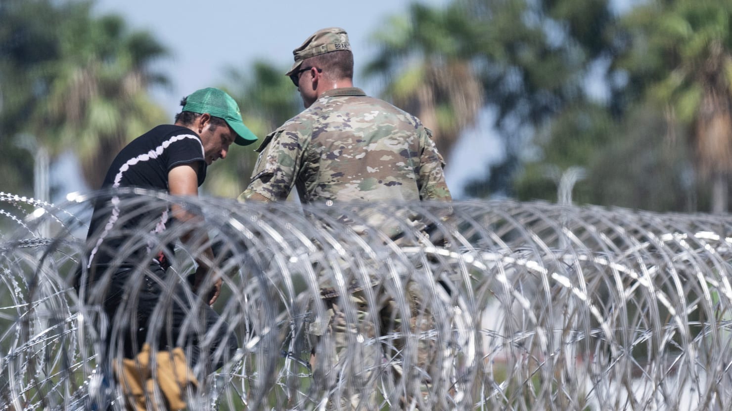Greg Abbott Lines Texas-New Mexico Border With Razor Wire