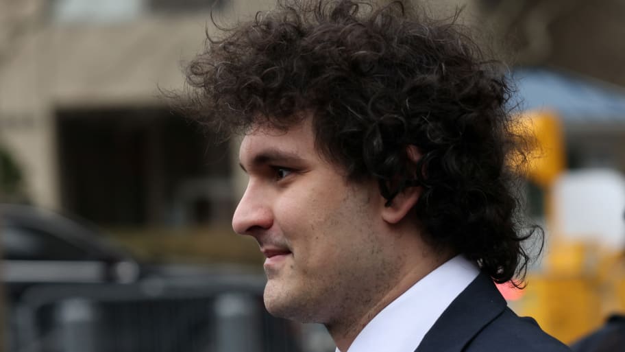 Sam Bankman-Fried, who faces fraud charges over the collapse of the bankrupt cryptocurrency exchange, leaves federal court in New York City, U.S., Feb. 9, 2023.
