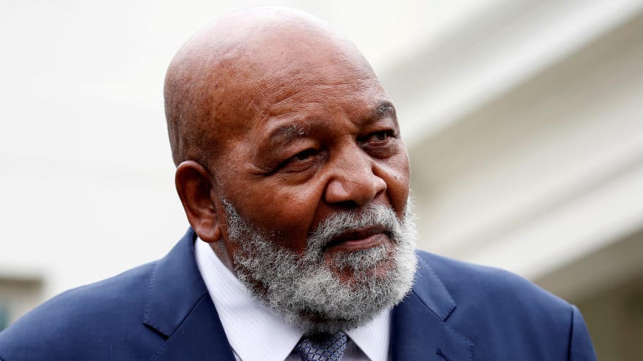 Former NFL football player Jim Brown speaks after meeting with U.S. President Donald Trump at the White House.