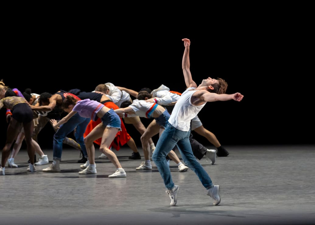 Harrison Coll and New York City Ballet in Justin Peck’s 'The Times Are Racing.'