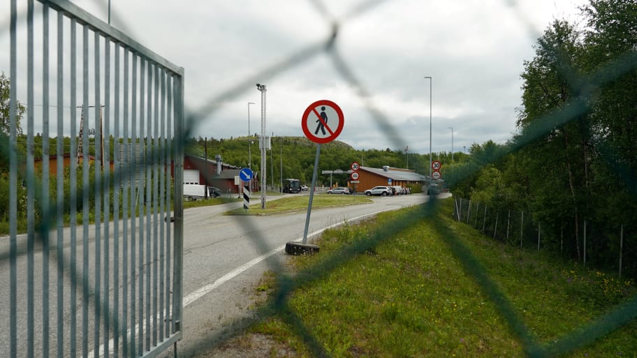 A photo taken on July 4, 2023, shows the Storskog border crossing station at the Norwegian-Russian border near Elvenes, Norway. 