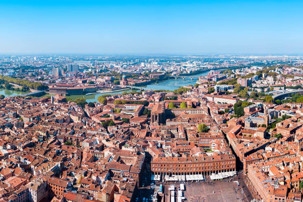 Panoramic view of Toulouse, France.
