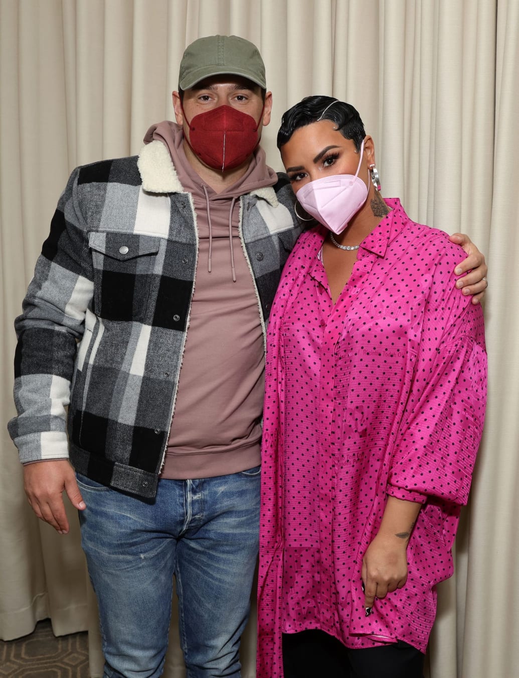 Scooter Braun and Demi Lovato at the premiere of "Demi Lovato: Dancing With the Devil" in 2021