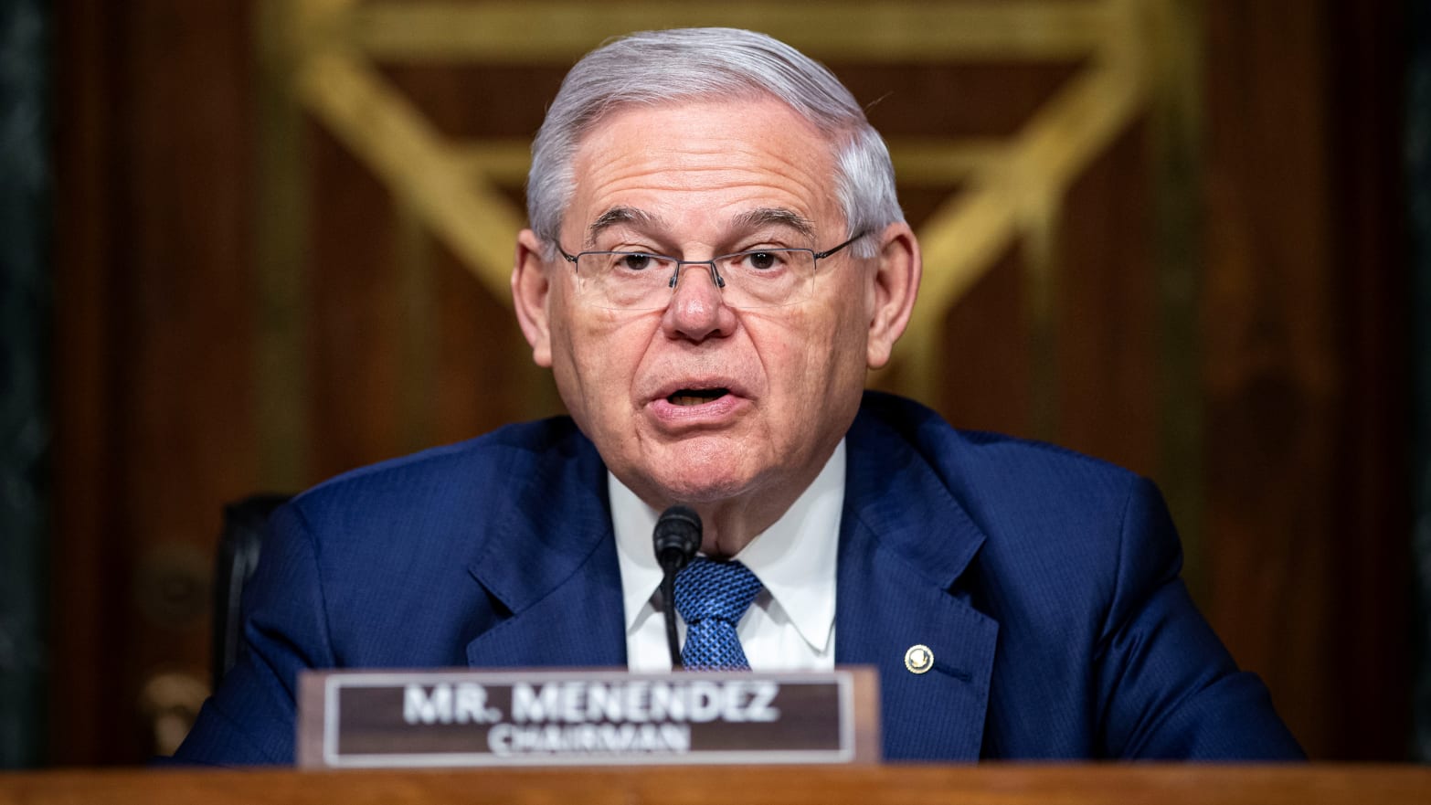 Senator Robert Menendez, a Democrat from New Jersey and chairman of the Senate Foreign Relations Committee, speaks during a hearing in Washington, U.S., April 26, 2022. 