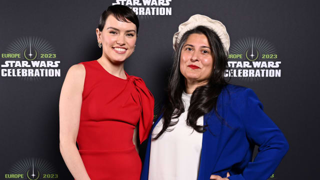 Daisy Ridley and Sharmeen Obaid-Chinoy at "Star Wars Celebration"
