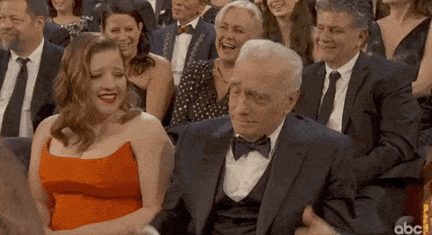 Gif of Martin Scorsese at the Oscars