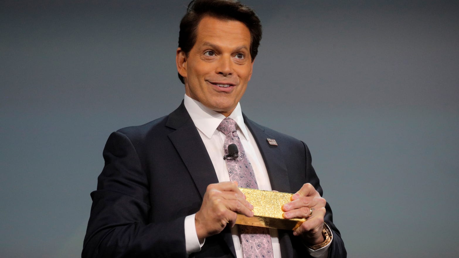 Anthony Scaramucci speaks on stage at a business conference in New York City on September 14, 2021.