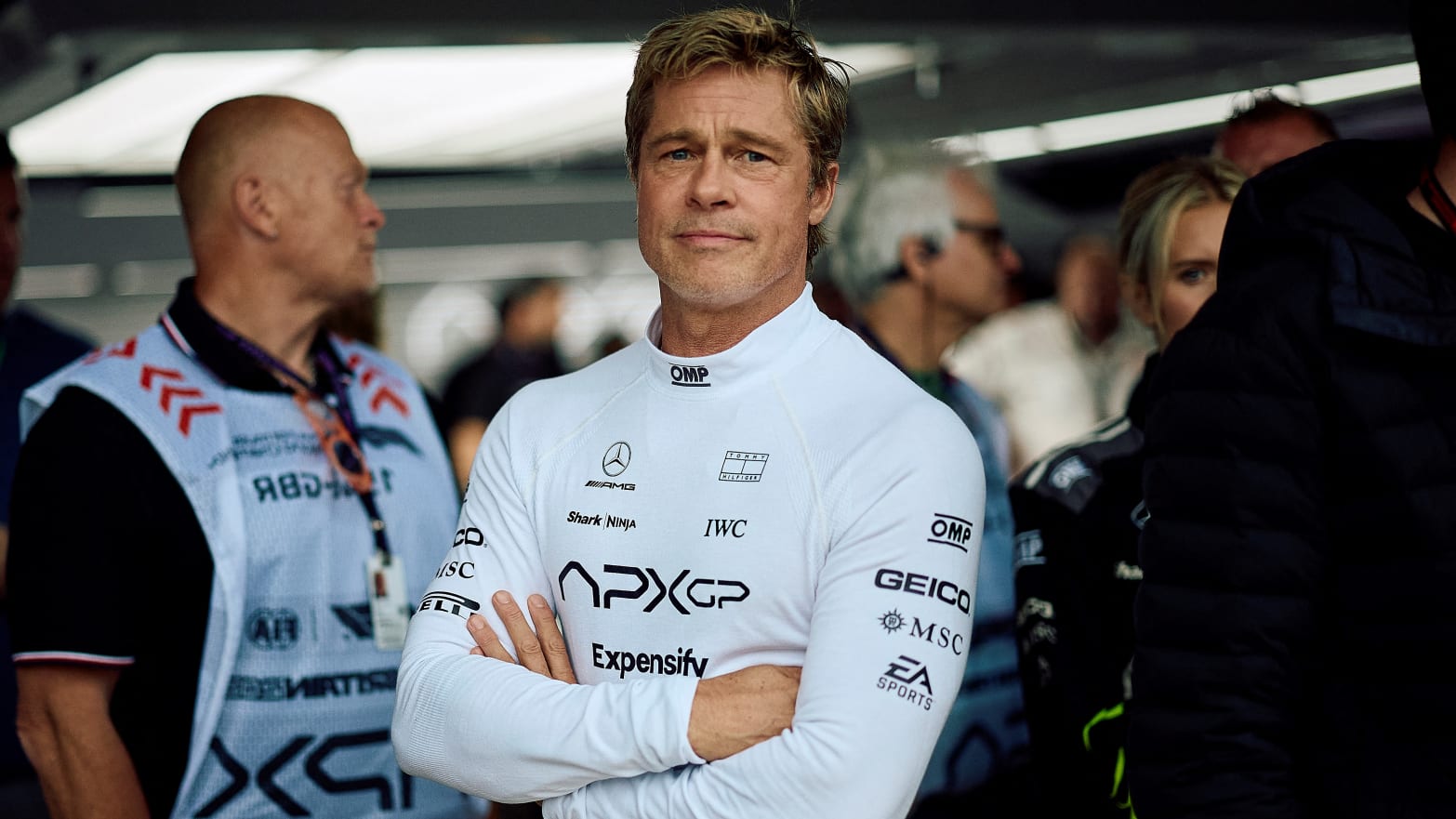 Brad Pitt at the Formula One British Grand Prix 