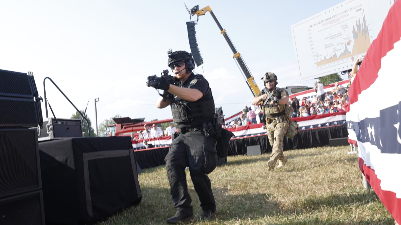 Law enforcement officers at Donald Trump's rally.