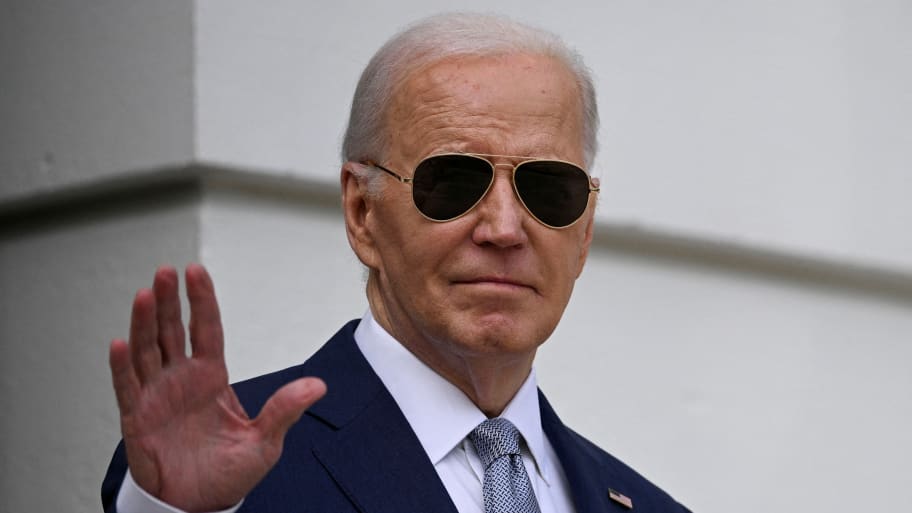 Joe Biden in aviator shades.