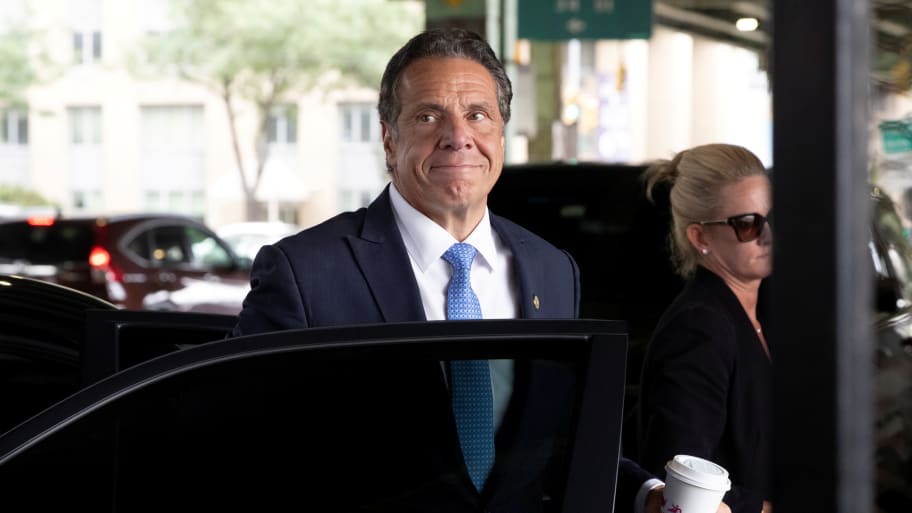 New York Governor Andrew Cuomo after announcing his resignation in August 2021.