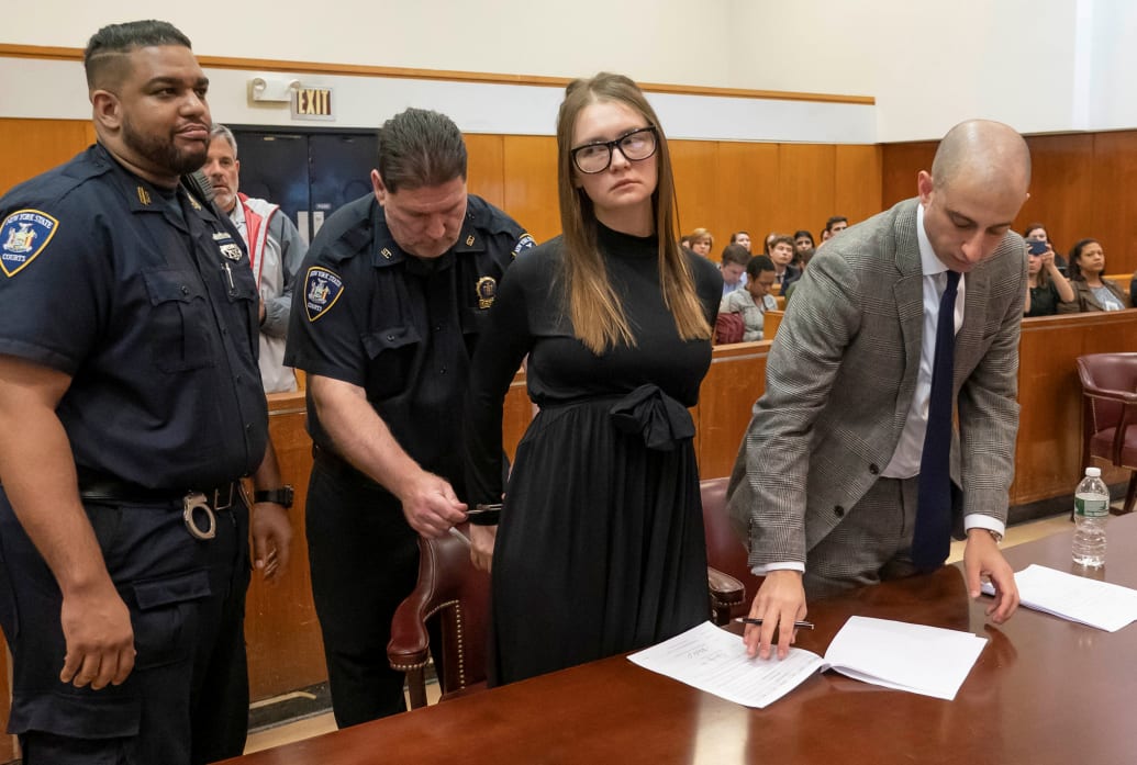 Anna Delvey reacts during her sentencing at Manhattan State Supreme Court in New York City on May 9, 2019.