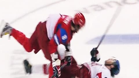 Ovechkin Hits Jagr in Czech-Russia Game