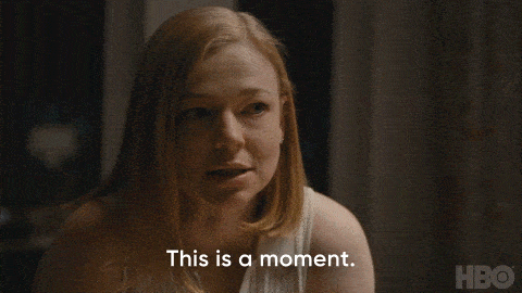 gif of sara snook in her role as Shiv on Succession