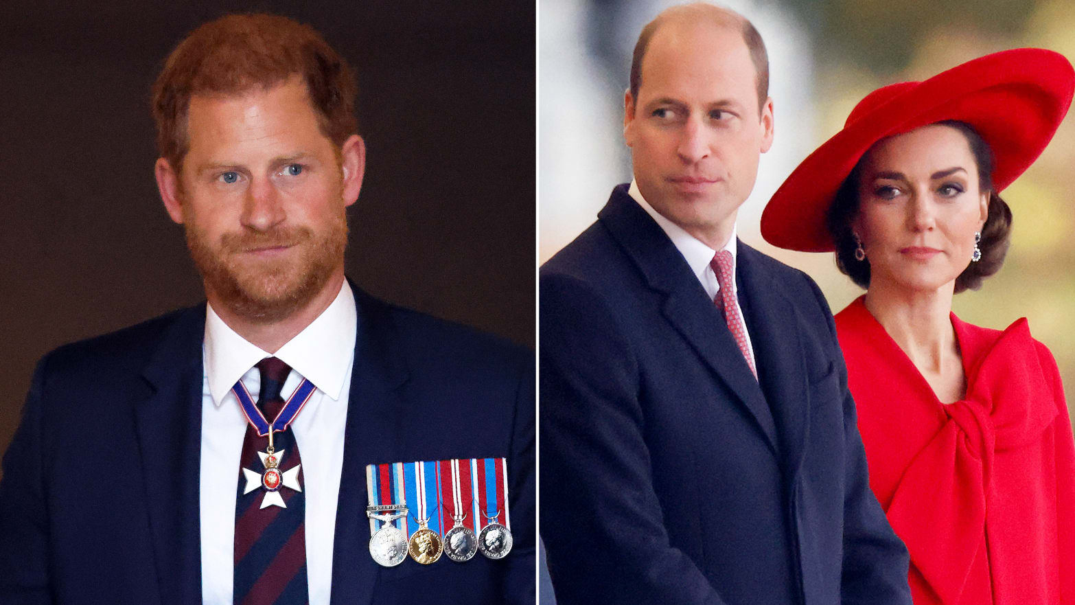 Prince Harry, Prince William, Kate Middleton diptych