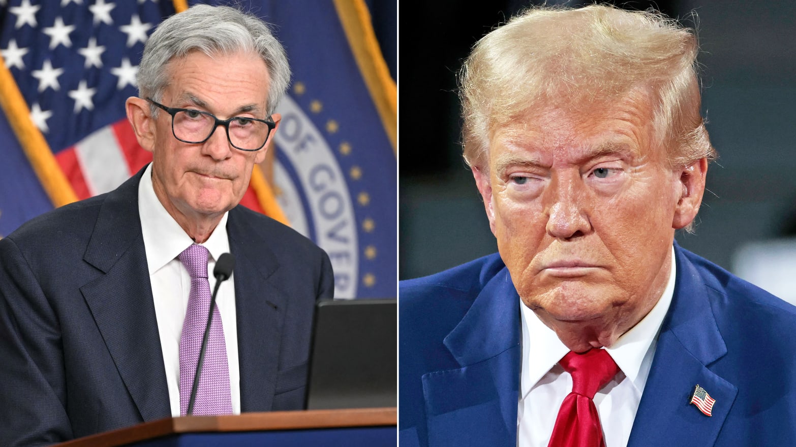 Jerome Powell and Donald Trump