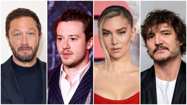 From left: Ebon Moss-Bacharach (The Thing), Joseph Quinn (The Human Torch), Vanessa Kirby (Sue Storm), Pedro Pascal (Mr. Fantastic).