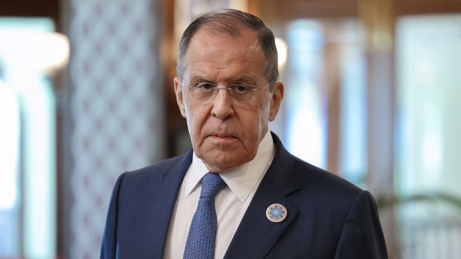 Russian Foreign Minister Sergei Lavrov speaks to the media during the SCO Council of Foreign Ministers’ meeting in Goa, India, May 5, 2023.
