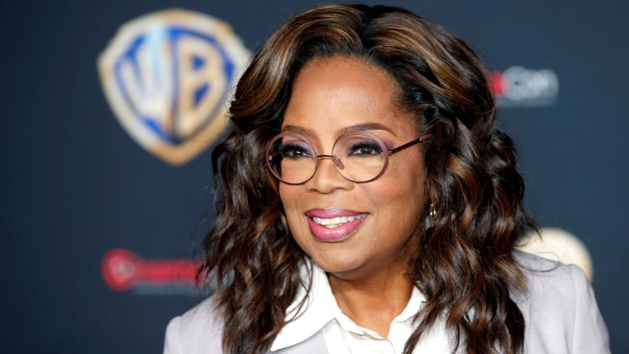Oprah Winfrey, promoting the movie The Color Purple, attends a Warner Bros. presentation during CinemaCon.