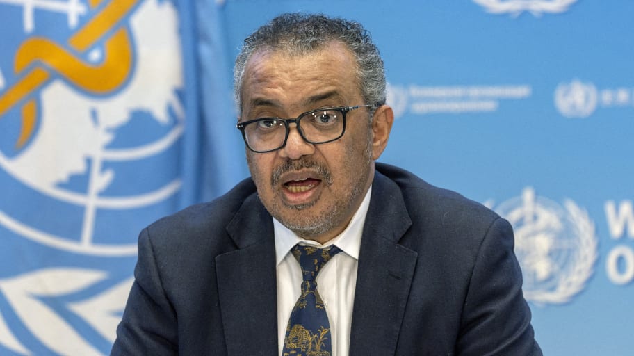 Director-General of the World Health Organization Dr. Tedros Adhanom Ghebreyesus attends an ACANU briefing on global health issues, in Geneva, Switzerland, Dec. 14, 2022.