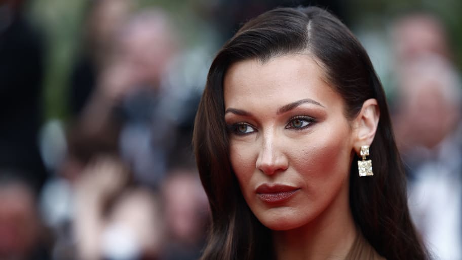 Bella Hadid poses on the red carpet during arrivals for the screening of the film “The Apprentice” in competition at the 77th Cannes Film Festival in Cannes, France, May 20, 2024. 