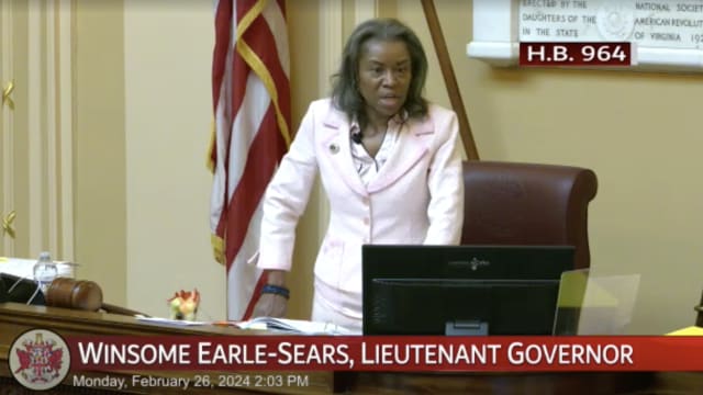 Virginia Lieutenant Governor Winsome Earle-Sears apologizes after misgendering state Sen. Danica Roem. 