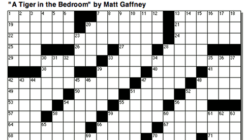 The Weekend Crossword A Tiger In The Bedroom