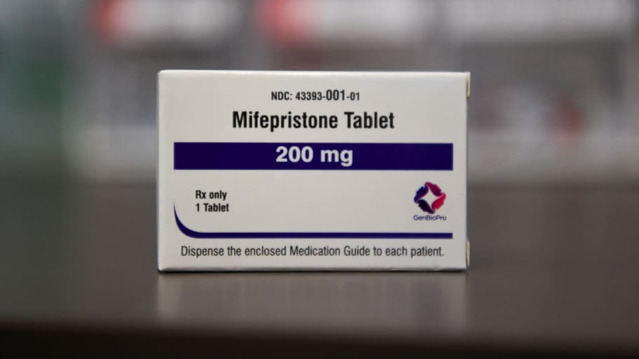 A box containing a Mifepristone tablet is seen at Blue Mountain Clinic in Missoula, Montana, U.S. February 28, 2023.