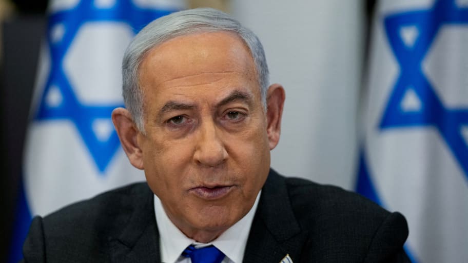 Israeli Prime Minister Benjamin Netanyahu chairs a cabinet meeting.