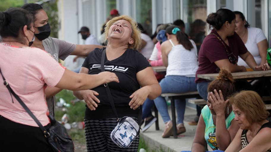 The relative of an inmate reacts following a deadly riot in Tamara, on the outskirts of Tegucigalpa, Honduras, June 20, 2023. 